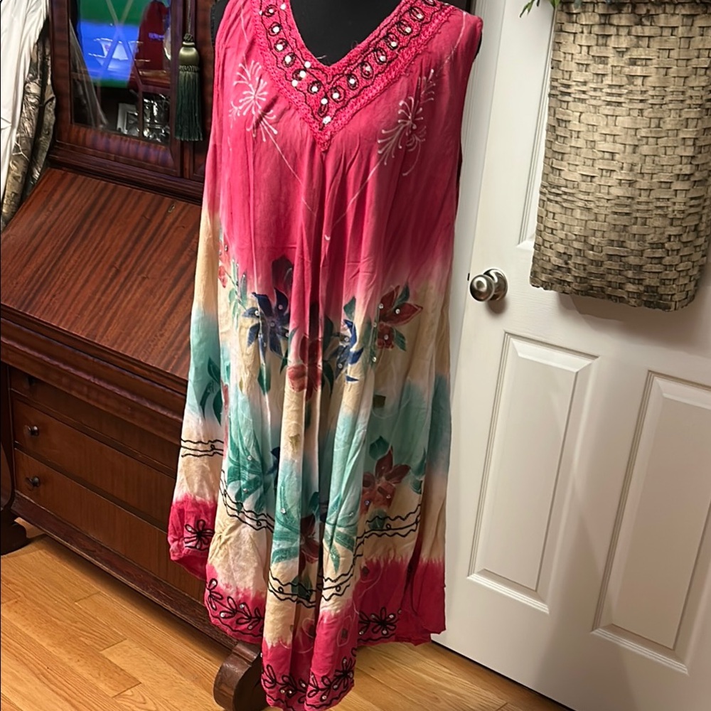 Vibrant Floral Embellished Dress